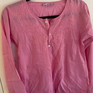 calypso pink linen top